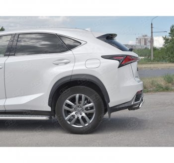 12 999 р. Защита заднего бампера (Ø75х42 мм, нержавейка) Russtal Lexus NX300h Z10 дорестайлинг (2014-2017)  с доставкой в г. Кемерово. Увеличить фотографию 2