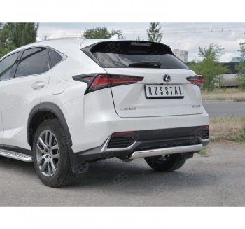 12 999 р. Защита заднего бампера (Ø75х42 мм, нержавейка) Russtal Lexus NX300h Z10 дорестайлинг (2014-2017)  с доставкой в г. Кемерово. Увеличить фотографию 3