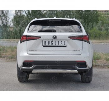 12 999 р. Защита заднего бампера (Ø75х42 мм, нержавейка) Russtal Lexus NX300h Z10 дорестайлинг (2014-2017)  с доставкой в г. Кемерово. Увеличить фотографию 4