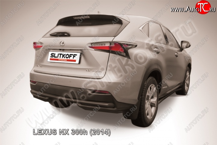 6 999 р. Защита заднего бампера из трубы d57 Slitkoff  Lexus NX300h  Z10 (2014-2017) дорестайлинг (Цвет: серебристый)  с доставкой в г. Кемерово