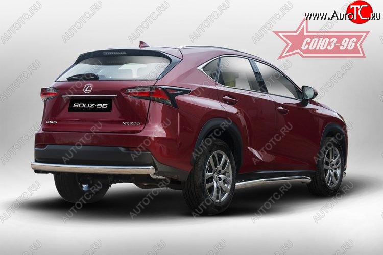 15 614 р. Защита заднего бампера Souz-96 (овал 75х42) Lexus NX200 Z10 дорестайлинг (2014-2017)  с доставкой в г. Кемерово