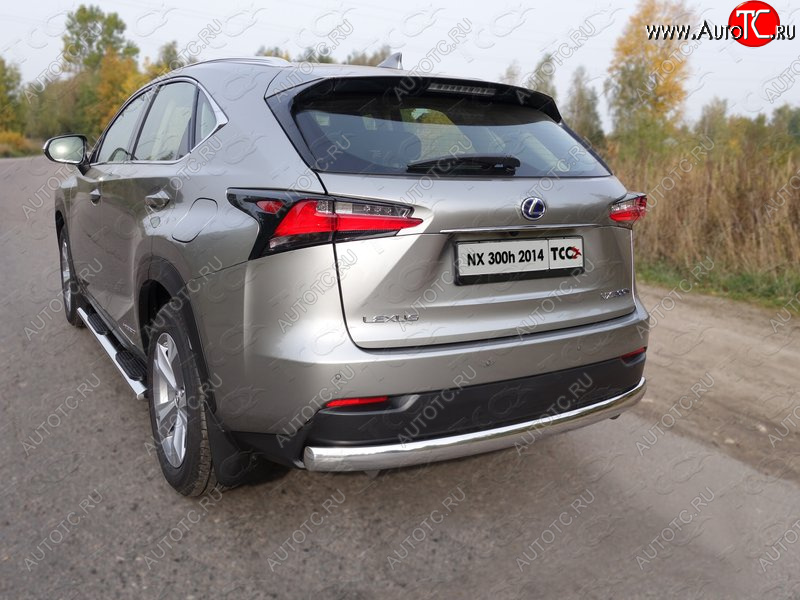 21 999 р. Защита заднего бампера (овальная) ТСС (нержавейка d75х42 мм)  Lexus NX300h  Z10 (2014-2017) дорестайлинг  с доставкой в г. Кемерово