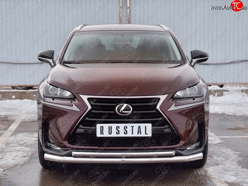 18 799 р. Защита переднего бампера (2 трубыØ63 и 42 мм, нержавейка) SLITKOFF Lexus NX200 Z10 дорестайлинг (2014-2017)  с доставкой в г. Кемерово