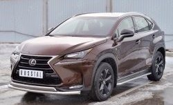 14 349 р. Защита переднего бампера (2 трубыØ63 и 75х42 мм, нержавейка) Russtal Lexus NX200 Z10 дорестайлинг (2014-2017)  с доставкой в г. Кемерово. Увеличить фотографию 2