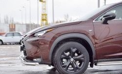 14 349 р. Защита переднего бампера (2 трубыØ63 и 75х42 мм, нержавейка) Russtal Lexus NX200 Z10 дорестайлинг (2014-2017)  с доставкой в г. Кемерово. Увеличить фотографию 3