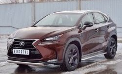 11 599 р. Защита переднего бампера (Ø75х42 мм, нержавейка) Russtal Lexus NX200 Z10 дорестайлинг (2014-2017)  с доставкой в г. Кемерово. Увеличить фотографию 2