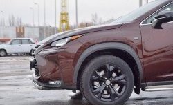 11 599 р. Защита переднего бампера (Ø75х42 мм, нержавейка) Russtal Lexus NX200 Z10 дорестайлинг (2014-2017)  с доставкой в г. Кемерово. Увеличить фотографию 3