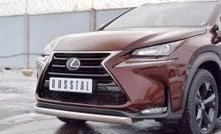 11 599 р. Защита переднего бампера (Ø75х42 мм, нержавейка) Russtal Lexus NX200 Z10 дорестайлинг (2014-2017)  с доставкой в г. Кемерово. Увеличить фотографию 4