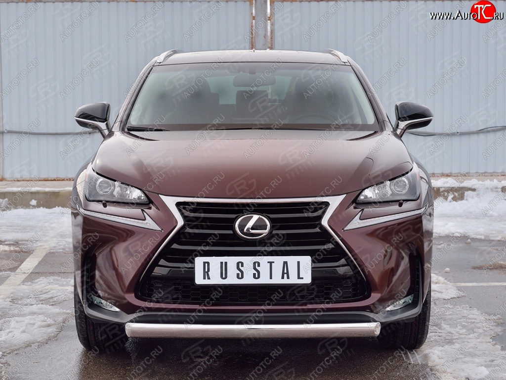11 599 р. Защита переднего бампера (Ø75х42 мм, нержавейка) Russtal Lexus NX200 Z10 дорестайлинг (2014-2017)  с доставкой в г. Кемерово