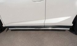 21 599 р. Защита порогов из круглой трубы диаметром 63 мм SLITKOFF Lexus NX200 Z10 дорестайлинг (2014-2017)  с доставкой в г. Кемерово. Увеличить фотографию 3