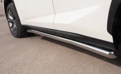 21 599 р. Защита порогов из круглой трубы диаметром 63 мм SLITKOFF Lexus NX200 Z10 дорестайлинг (2014-2017)  с доставкой в г. Кемерово. Увеличить фотографию 4