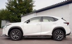 16 649 р. Защита порогов из овальной трубы диаметром 75x42 мм с проступью Russtal Lexus NX200 Z10 дорестайлинг (2014-2017)  с доставкой в г. Кемерово. Увеличить фотографию 2