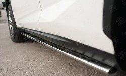 16 649 р. Защита порогов из овальной трубы диаметром 75x42 мм с проступью Russtal Lexus NX200 Z10 дорестайлинг (2014-2017)  с доставкой в г. Кемерово. Увеличить фотографию 3