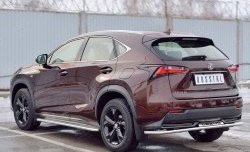 17 599 р. Защита заднего бампера (Ø42 мм с надписью, нержавейка) SLITKOFF Lexus NX200 Z10 дорестайлинг (2014-2017)  с доставкой в г. Кемерово. Увеличить фотографию 2