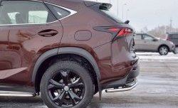 17 599 р. Защита заднего бампера (Ø42 мм с надписью, нержавейка) SLITKOFF Lexus NX200 Z10 дорестайлинг (2014-2017)  с доставкой в г. Кемерово. Увеличить фотографию 3