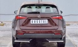 14 549 р. Защита заднего бампера (Ø42 мм уголки, нержавейка) SLITKOFF  Lexus NX200  Z10 (2014-2017) дорестайлинг  с доставкой в г. Кемерово. Увеличить фотографию 1