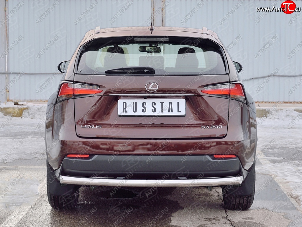 16 249 р. Защита заднего бампера (Ø63 мм, нержавейка) SLITKOFF Lexus NX200 Z10 дорестайлинг (2014-2017)  с доставкой в г. Кемерово