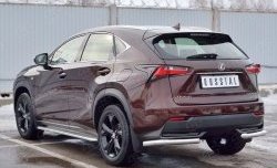 16 899 р. Защита заднего бампера (Ø63 мм уголки, нержавейка) SLITKOFF  Lexus NX200  Z10 (2014-2017) дорестайлинг  с доставкой в г. Кемерово. Увеличить фотографию 2