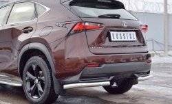 16 899 р. Защита заднего бампера (Ø63 мм уголки, нержавейка) SLITKOFF Lexus NX200 Z10 дорестайлинг (2014-2017)  с доставкой в г. Кемерово. Увеличить фотографию 4