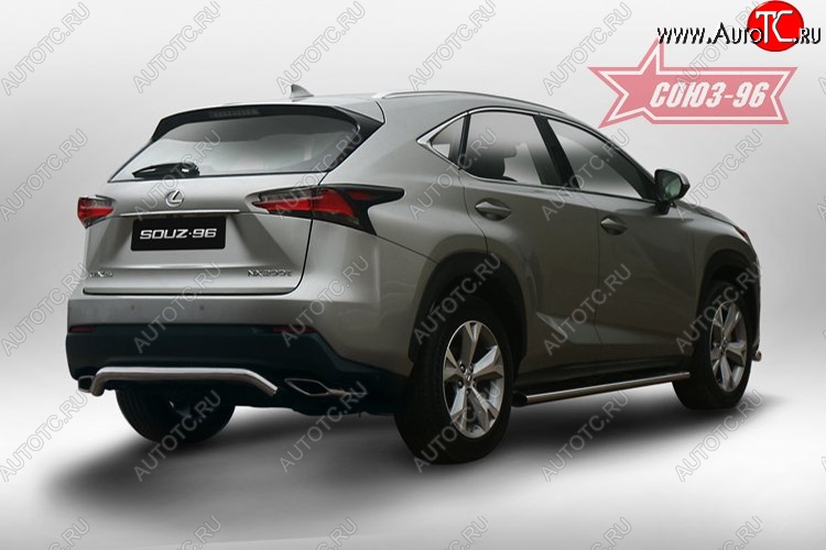 13 679 р. Защита заднего бампера (F-Sport) Souz-96 (d60)  Lexus NX200  Z10 - NX200T  Z10  с доставкой в г. Кемерово