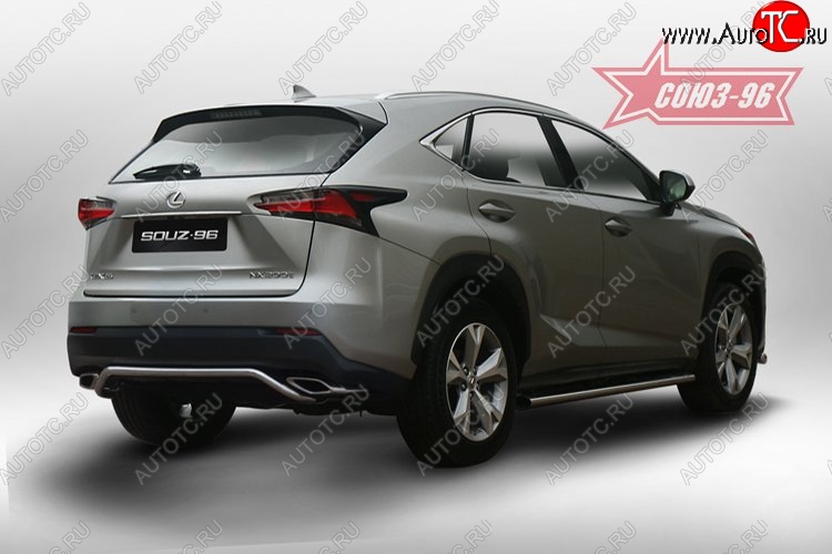13 319 р. Узкая защита заднего бампера d42 Souz-96 Lexus NX200 Z10 дорестайлинг (2014-2017)  с доставкой в г. Кемерово