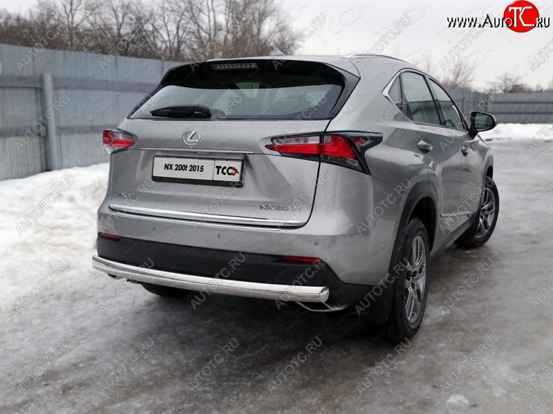 21 999 р. Защита заднего бампера (овальная) ТСС (нержавейка d75х42 мм) Lexus NX200 Z10 дорестайлинг (2014-2017)  с доставкой в г. Кемерово