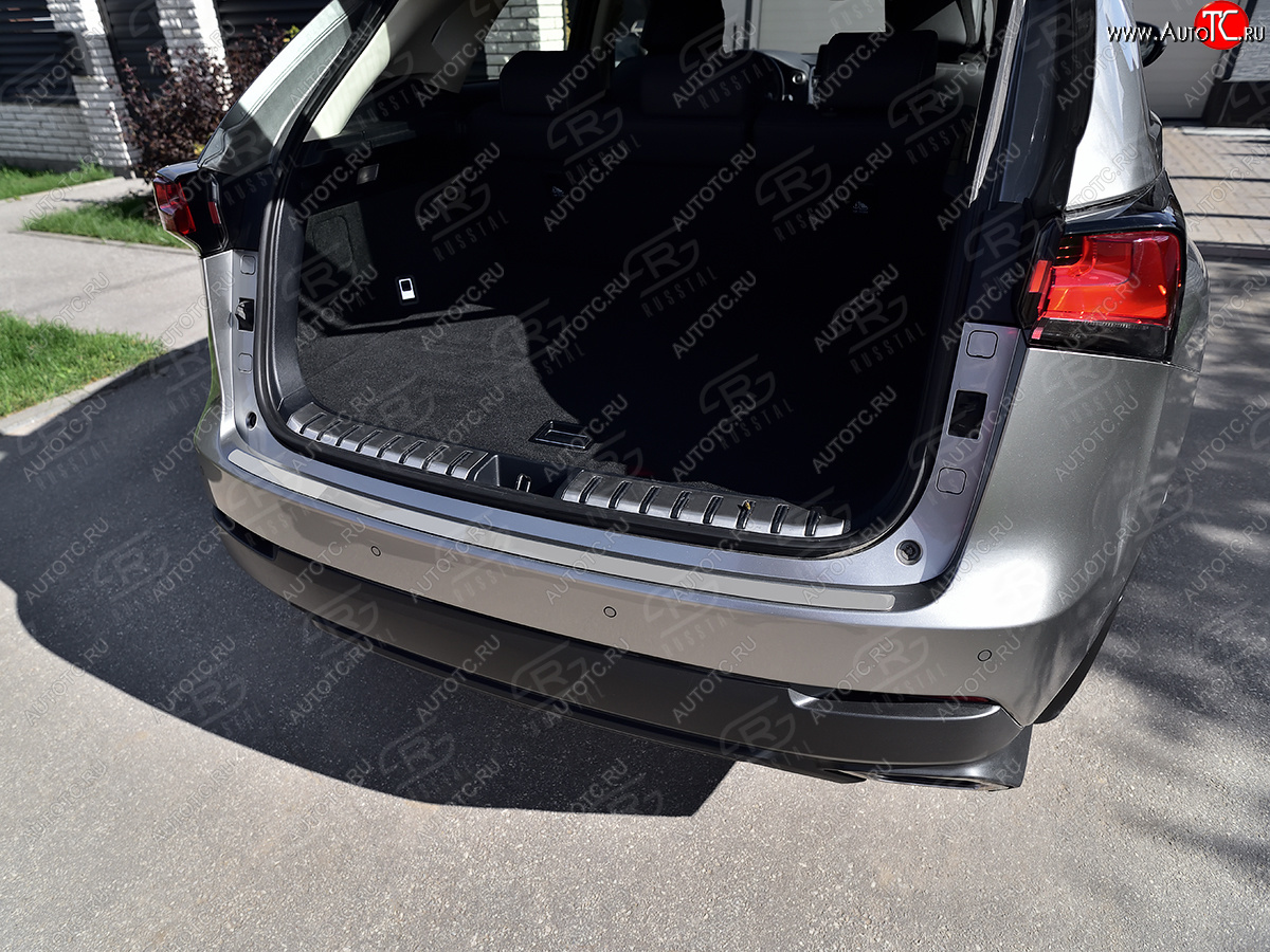 1 659 р. Защитная накладка заднего бампера Russtal Lexus NX200 Z10 дорестайлинг (2014-2017) (Нержавейка полированная)  с доставкой в г. Кемерово