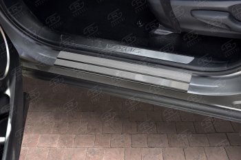 1 569 р. Накладки порожков салона Russtal Lexus NX200 Z10 дорестайлинг (2014-2017) (Нержавейка полированная)  с доставкой в г. Кемерово. Увеличить фотографию 2