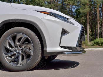 19 299 р. Защита переднего бампера (Ø63 мм, нержавейка, кроме F-Sport) SLITKOFF Lexus RX350L AL20 дорестайлинг (2017-2019)  с доставкой в г. Кемерово. Увеличить фотографию 3