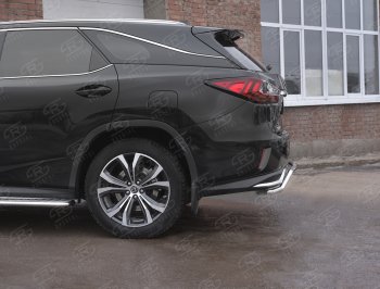 15 799 р. Защита заднего бампера (Ø42 мм волна, нержавейка, NOT F-SPORT) SLITKOFF  Lexus RX350L  AL20 (2017-2022) дорестайлинг, рестайлинг  с доставкой в г. Кемерово. Увеличить фотографию 3