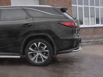 17 949 р. Защита заднего бампера (Ø63 уголки, нержавейка, NOT F-SPORT) SLITKOFF  Lexus RX350L  AL20 (2017-2022) дорестайлинг, рестайлинг  с доставкой в г. Кемерово. Увеличить фотографию 3