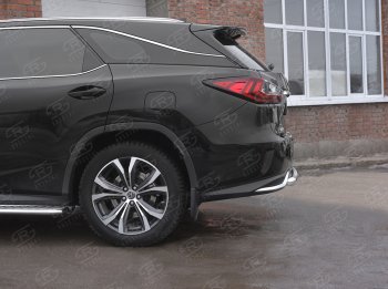 17 999 р. Защита заднего бампера (Ø63 мм, нержавейка, NOT F-SPORT) SLITKOFF Lexus RX350L AL20 рестайлинг (2019-2022)  с доставкой в г. Кемерово. Увеличить фотографию 3