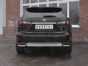 13 999 р. Защита заднего бампера (Ø75х42 мм, нержавейка, NOT F-SPORT) Russtal Lexus RX350L AL20 дорестайлинг (2017-2019)  с доставкой в г. Кемерово. Увеличить фотографию 3