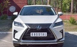 15 249 р. Защита переднего бампера (Ø42 мм, нержавейка) SLITKOFF  Lexus RX  200T (2015-2017) AL20 дорестайлинг  с доставкой в г. Кемерово. Увеличить фотографию 1