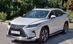 16 949 р. Защита переднего бампера (Ø63 мм, нержавейка) SLITKOFF  Lexus RX  200T (2015-2017) AL20 дорестайлинг  с доставкой в г. Кемерово. Увеличить фотографию 2