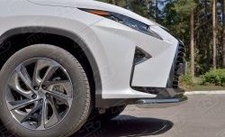 16 949 р. Защита переднего бампера (Ø63 мм, нержавейка) SLITKOFF  Lexus RX  200T (2015-2017) AL20 дорестайлинг  с доставкой в г. Кемерово. Увеличить фотографию 3