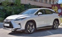 12 999 р. Защита переднего бампера (Ø75х42 мм, нержавейка) Russtal Lexus RX 200T AL20 дорестайлинг (2015-2017)  с доставкой в г. Кемерово. Увеличить фотографию 2
