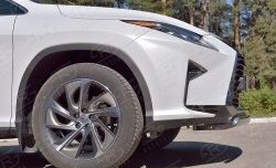 12 999 р. Защита переднего бампера (Ø75х42 мм, нержавейка) Russtal Lexus RX 200T AL20 дорестайлинг (2015-2017)  с доставкой в г. Кемерово. Увеличить фотографию 3