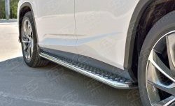 24 649 р. Широкая защита порогов из трубы диаметром 42 мм SLITKOFF  Lexus RX  200T (2015-2017) AL20 дорестайлинг  с доставкой в г. Кемерово. Увеличить фотографию 2
