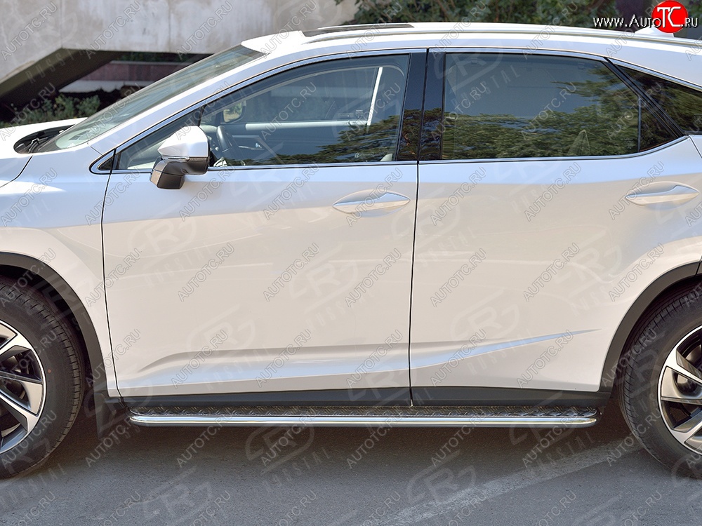 24 649 р. Широкая защита порогов из трубы диаметром 42 мм SLITKOFF  Lexus RX  200T (2015-2017) AL20 дорестайлинг  с доставкой в г. Кемерово