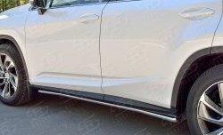 17 299 р. Защита порогов из круглой трубы диаметром 42 мм SLITKOFF Lexus RX 200T AL20 дорестайлинг (2015-2017)  с доставкой в г. Кемерово. Увеличить фотографию 2