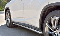29 699 р. Защита порогов из круглой трубы диаметром 63 мм SLITKOFF Lexus RX 200T AL20 дорестайлинг (2015-2017)  с доставкой в г. Кемерово. Увеличить фотографию 3
