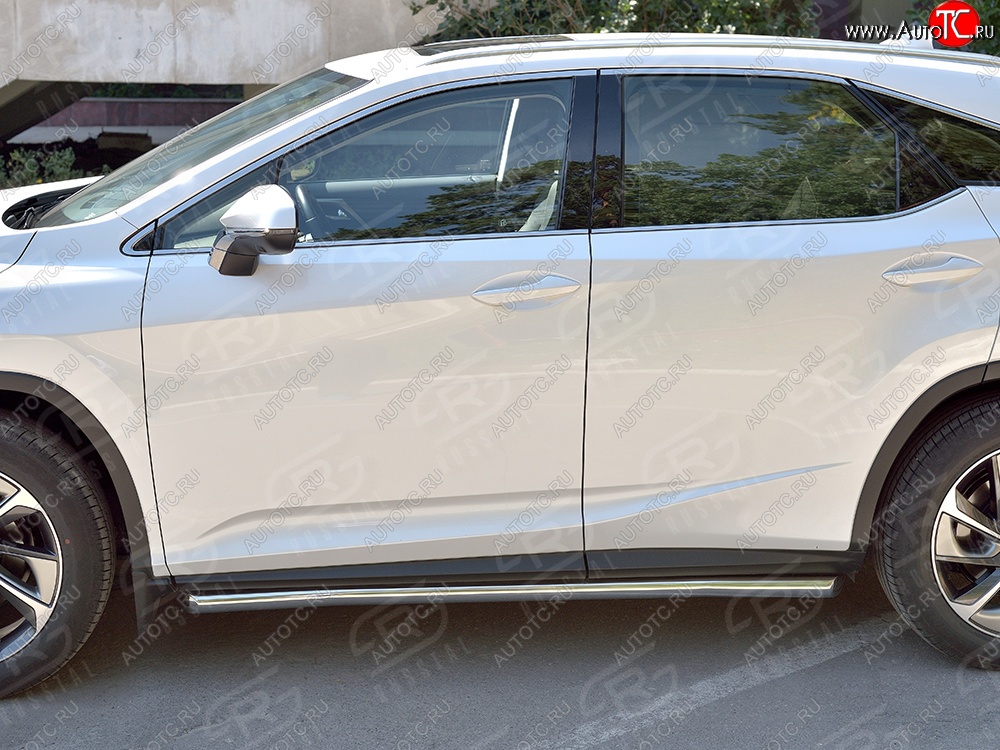 29 699 р. Защита порогов из круглой трубы диаметром 63 мм SLITKOFF Lexus RX 200T AL20 дорестайлинг (2015-2017)  с доставкой в г. Кемерово