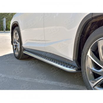 22 999 р. Широкая защита порогов с трубой диаметром 42 мм SLITKOFF v2  Lexus RX  200T (2015-2017) AL20 дорестайлинг  с доставкой в г. Кемерово. Увеличить фотографию 2