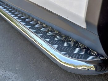Широкая защита порогов с трубой диаметром 42 мм SLITKOFF v2 Lexus RX  200T (2015-2017) AL20 дорестайлинг