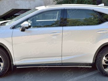 17 999 р. Защита порогов SLITKOFF из круглой трубы диаметром 42 мм v3 Lexus RX 200T AL20 дорестайлинг (2015-2017)  с доставкой в г. Кемерово. Увеличить фотографию 2