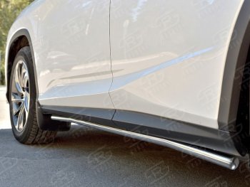 Защита порогов SLITKOFF из круглой трубы диаметром 42 мм v3 Lexus RX 200T AL20 дорестайлинг (2015-2017)