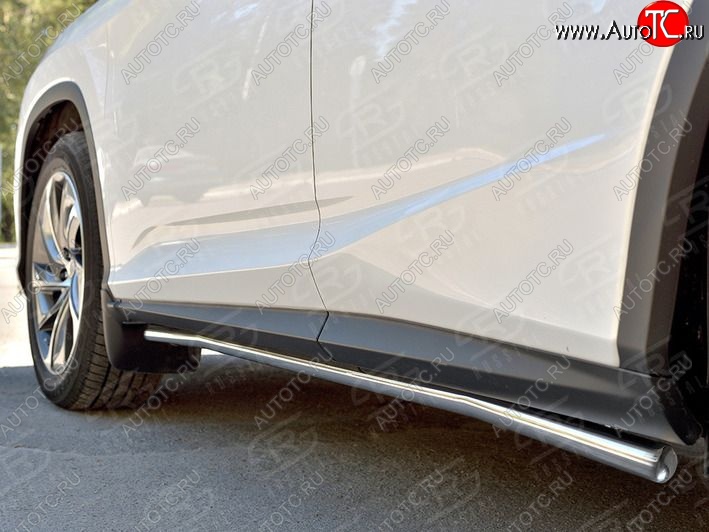 17 999 р. Защита порогов SLITKOFF из круглой трубы диаметром 42 мм v3 Lexus RX 200T AL20 дорестайлинг (2015-2017)  с доставкой в г. Кемерово