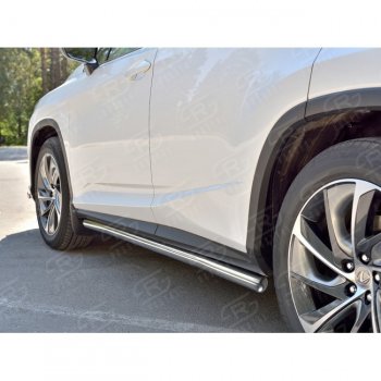 19 999 р. Защита порогов SLITKOFF из круглой трубы диаметром 42 мм v3 Lexus RX 200T AL20 дорестайлинг (2015-2017)  с доставкой в г. Кемерово. Увеличить фотографию 2