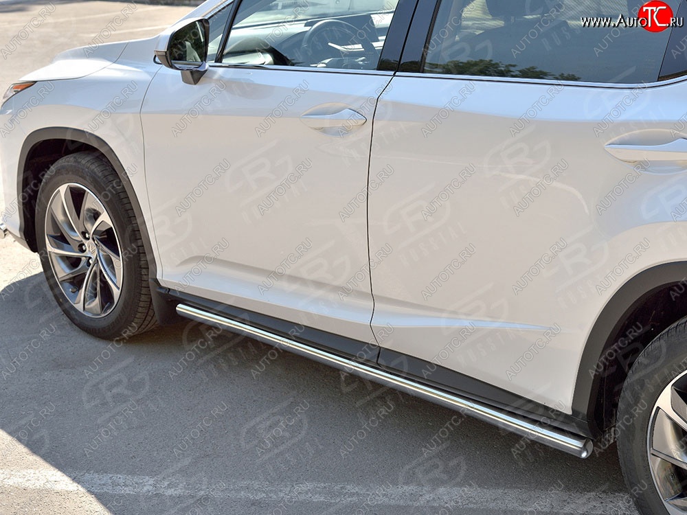 19 999 р. Защита порогов SLITKOFF из круглой трубы диаметром 42 мм v3 Lexus RX 200T AL20 дорестайлинг (2015-2017)  с доставкой в г. Кемерово